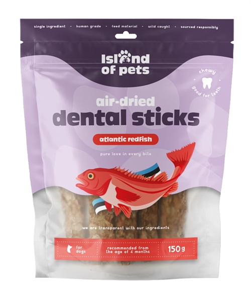 IOP Air-Dried Atlantic redfish dental sticks, 150 gr.